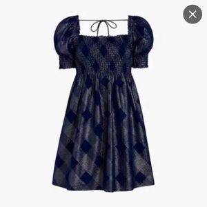 Hill House Athena Nap Dress in Navy Glitter Check